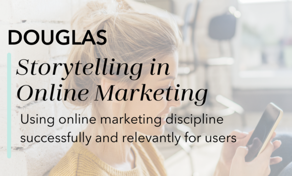 Titelbild mit Schriftzug - Storytelling in Online Marketing