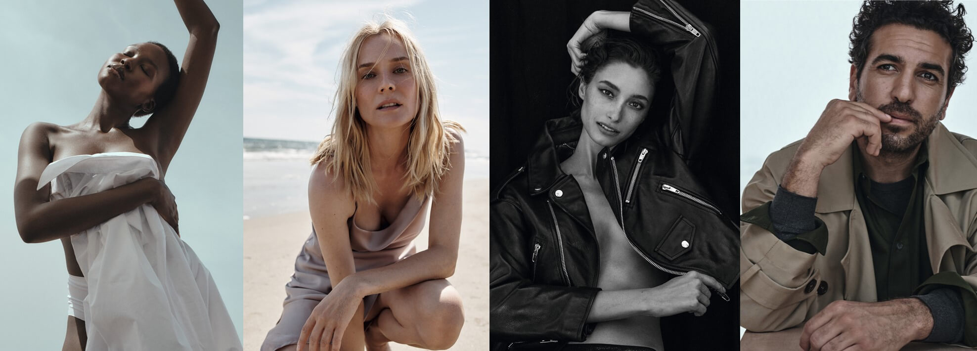 Photo collage of three women and one man